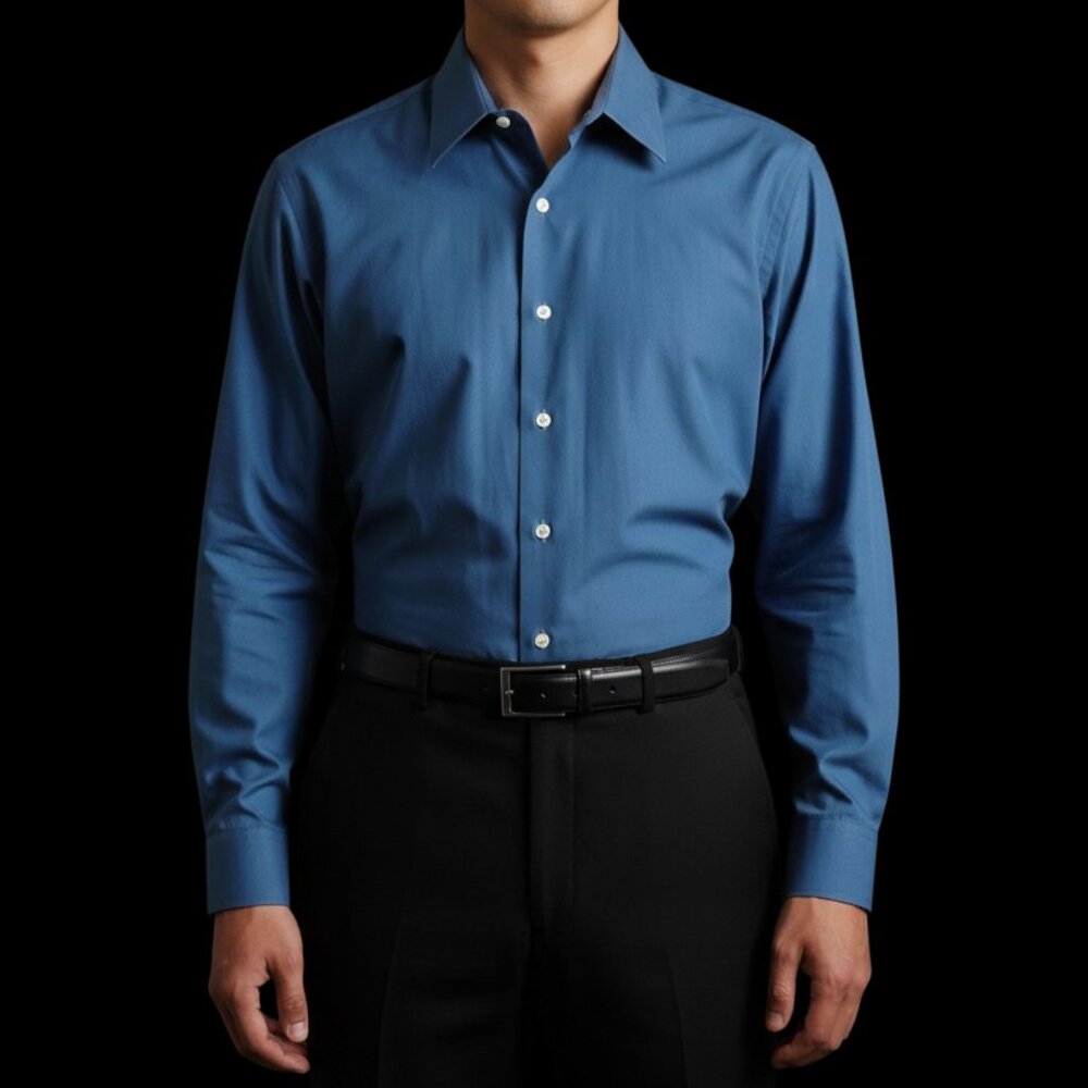 Van Heusen Men's Long Sleeve Blue Dress Shirt Size 16.5, 34-35